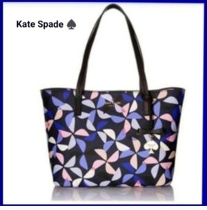 Kate Spade Hawthorne LaneSpinner Ryan Bag. Navy background Multi. Double Handle